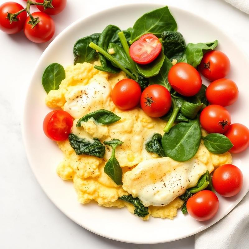 Huevos revueltos con vegetales