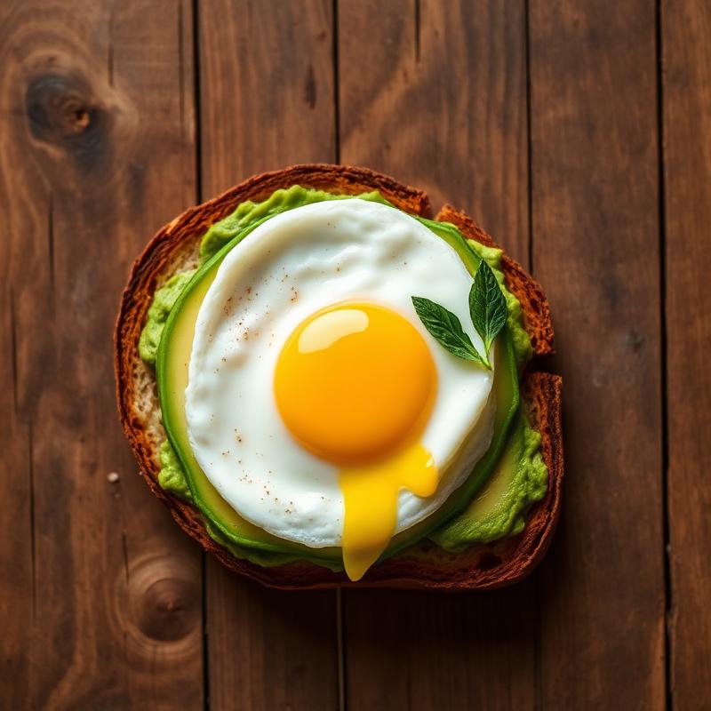 Tostada de huevo y aguacate